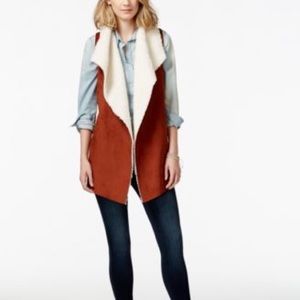 Faux Suede Sherpa Vest